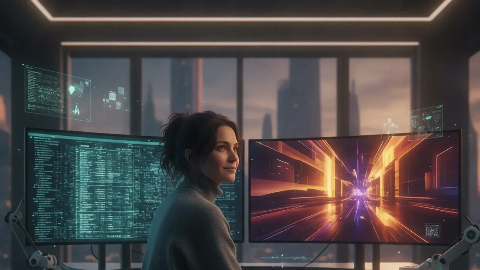 Creative director collaborating with AI on brand film