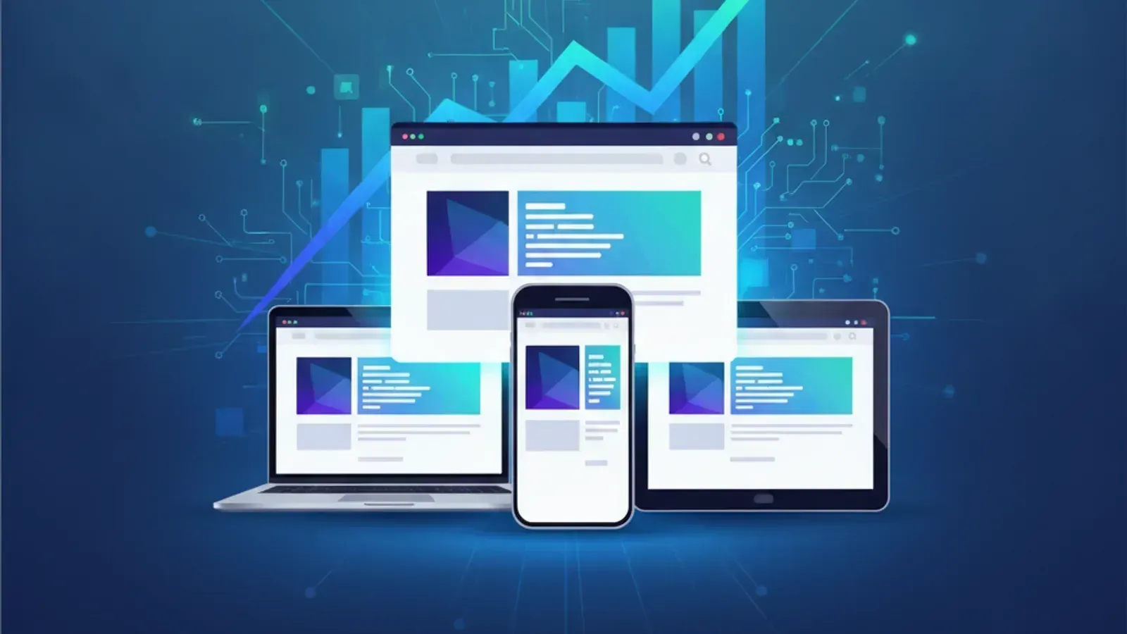 Fast loading website on multiple devices, showing excellent web performance and SEO benefits.