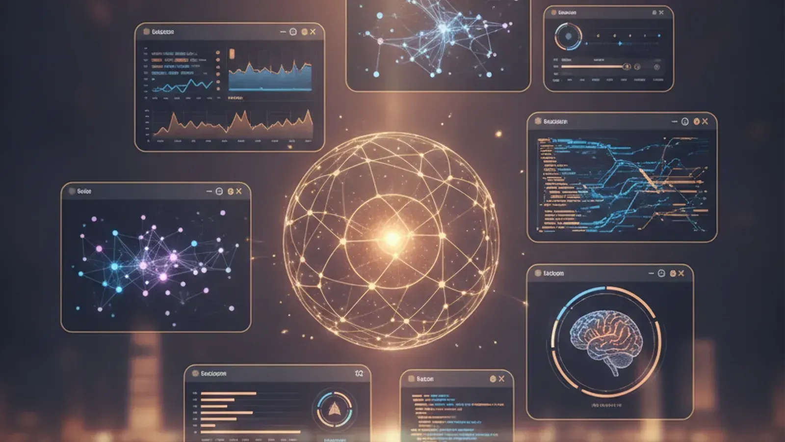 Digital interface of an AI agent working across multiple systems