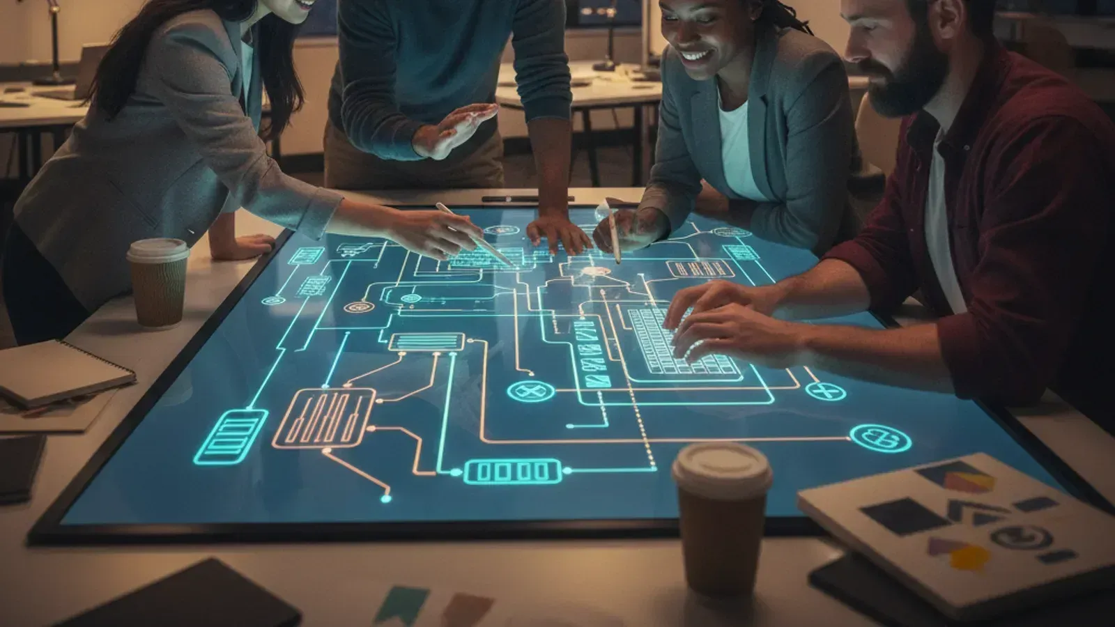Kraavon team collaborating on AI agent architecture and engineering