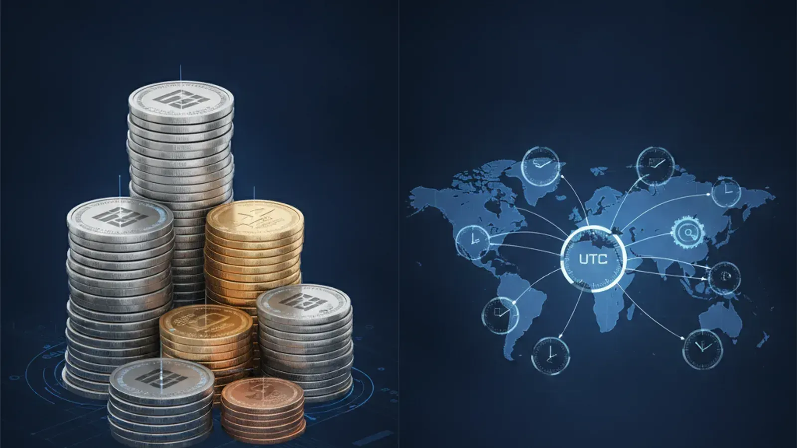 An illustration showing the importance of integer minor units for currency and per-location timezones for accurate scheduling in a global system.