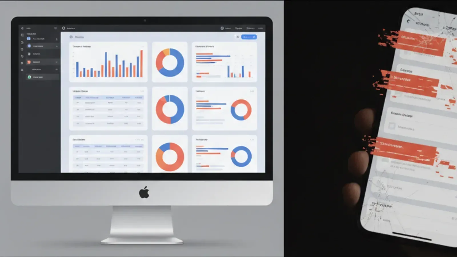 Ideal Figma screen versus broken production screen with real data