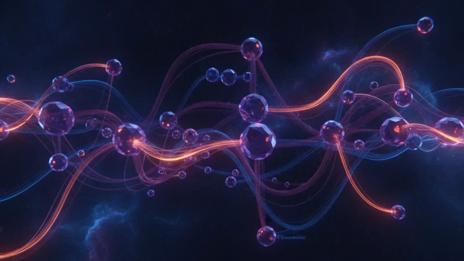 Abstract representation of an autonomous AI agent's network of operations